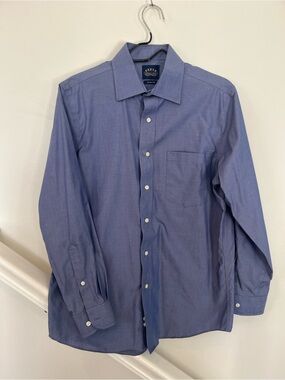 Eagle Shirtmakers Men’s 15.5 32/33 Blue Slim Fit Non-Iron Dress Shirt